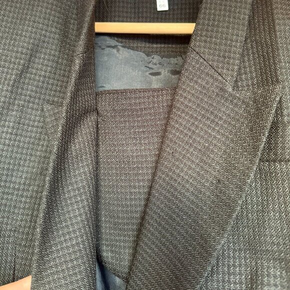 Black and Grey Cropped Double Breasted Blazer - Picture 5 of 13